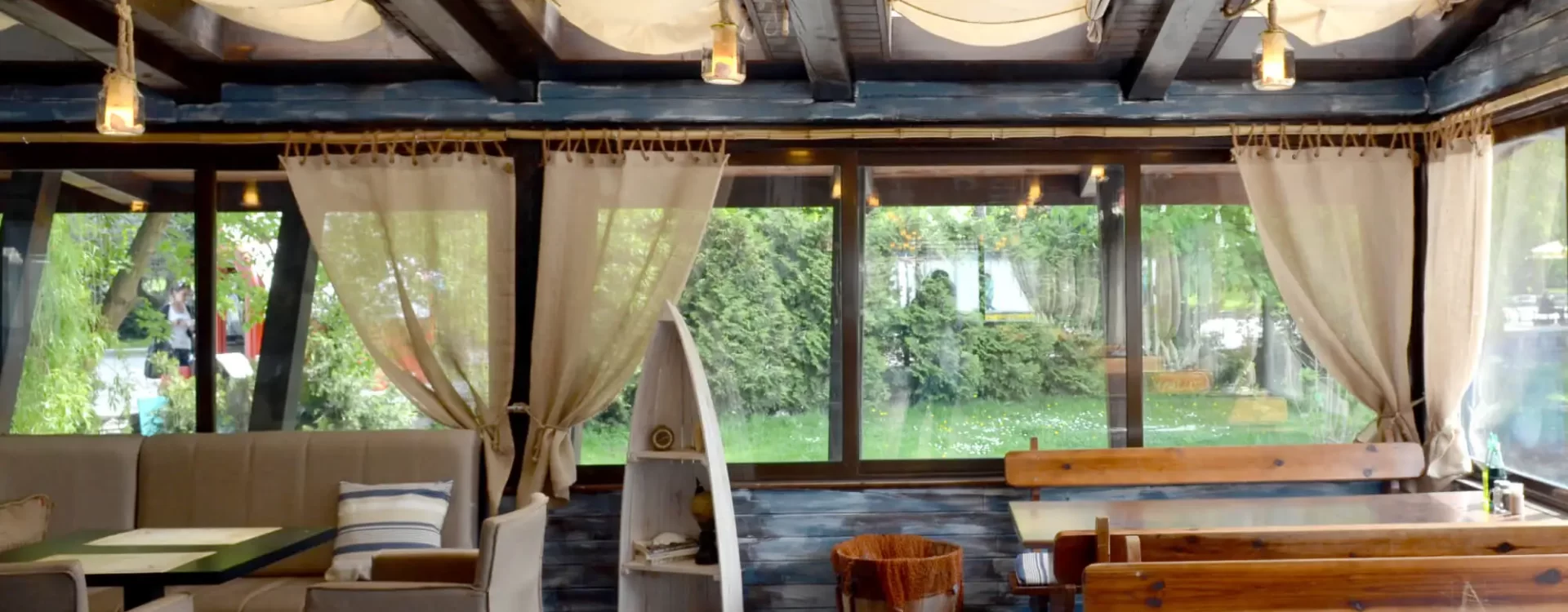A photograph of The old man and the sea restaurant interior with custom furniture and decoration.