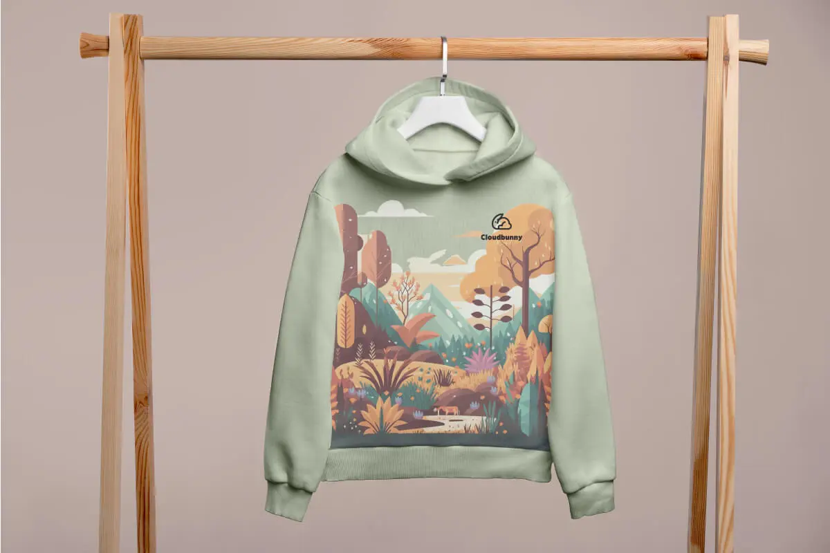 Branded sweatshirt with custom print for employer branding.