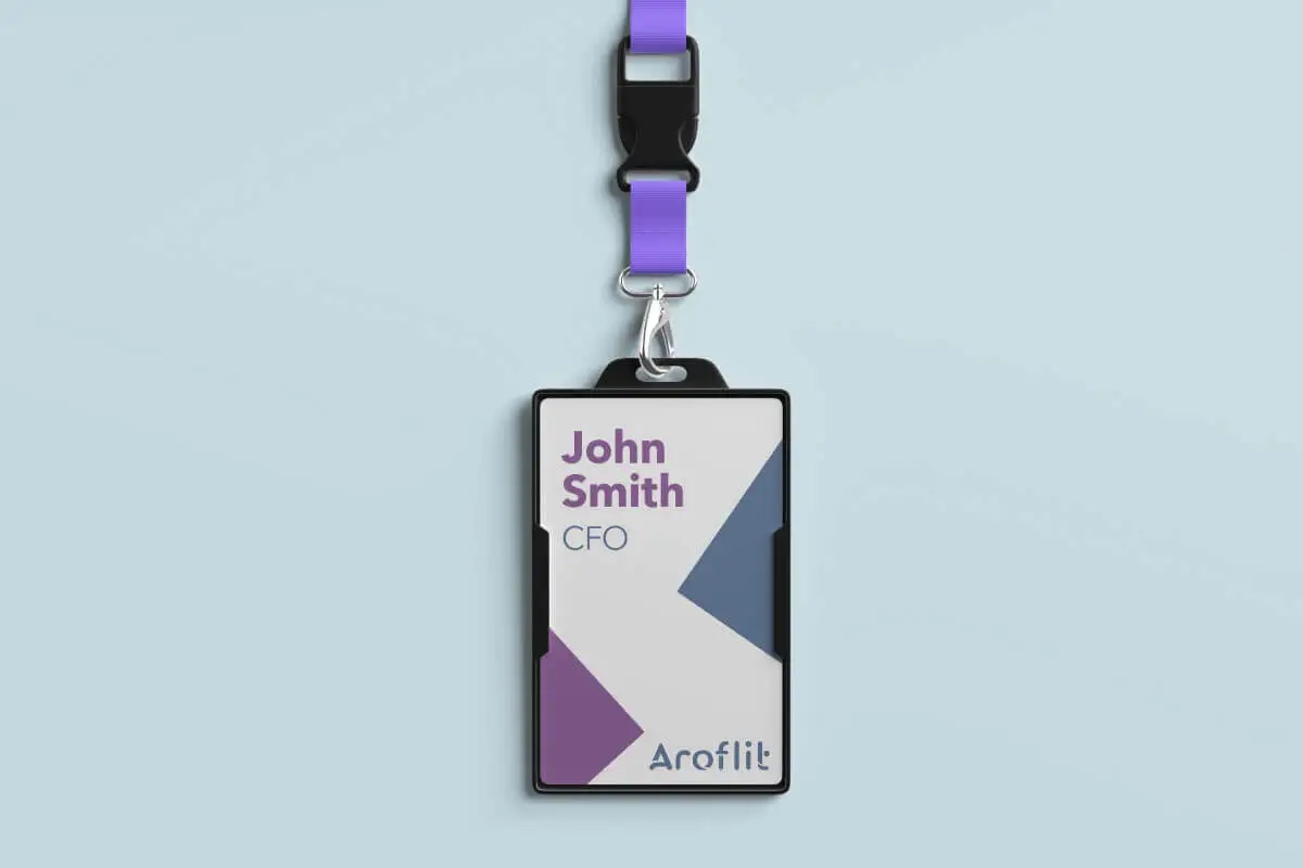 Custom printed staff badge.