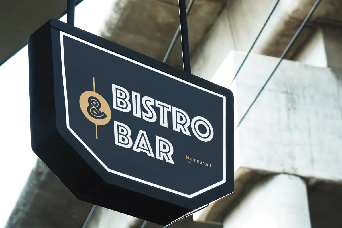 Illuminated outdoor custom sign.