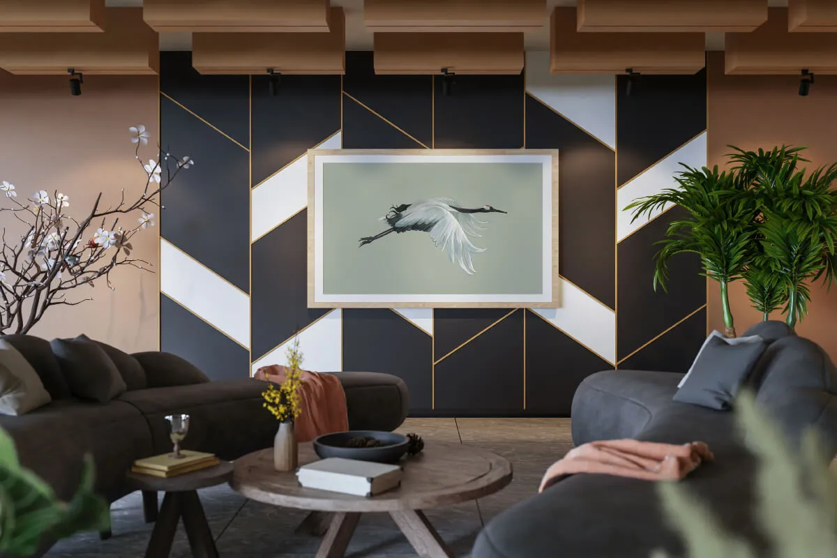 The stylish interior design of an office lobby.