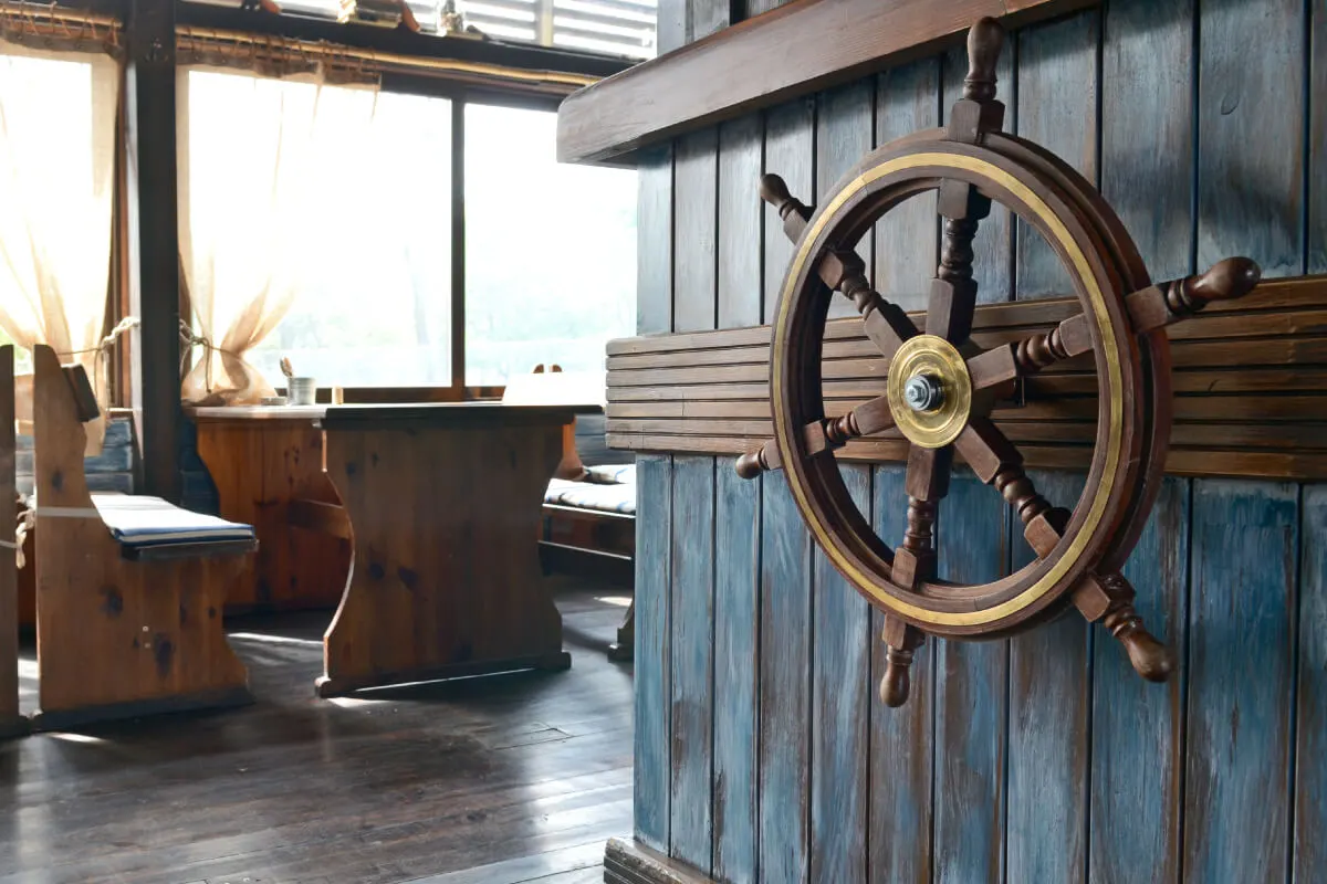A photograph of The old man and the sea restaurant interior and custom decor.