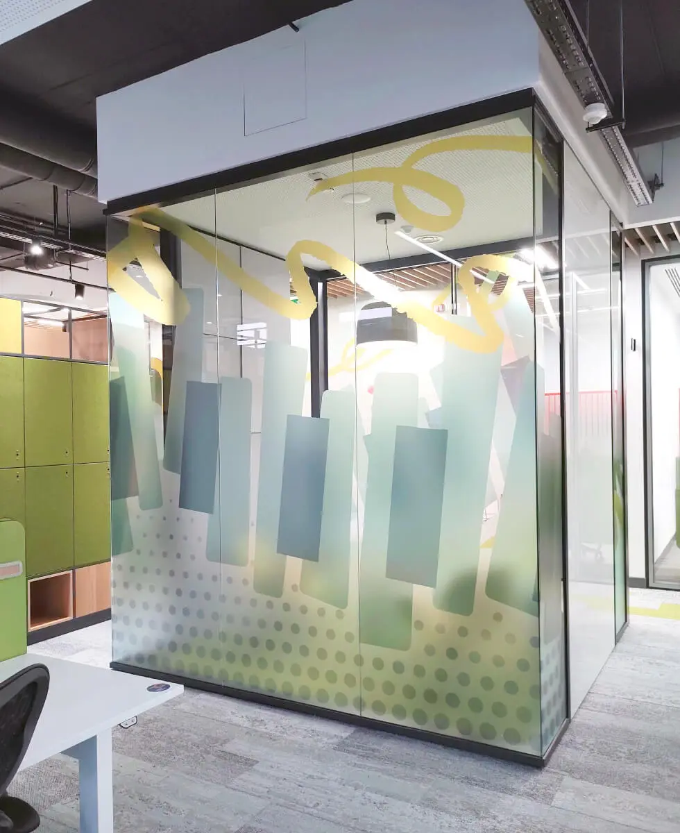 A custom frosting we designed for one of the phone booths in the VMware offices.