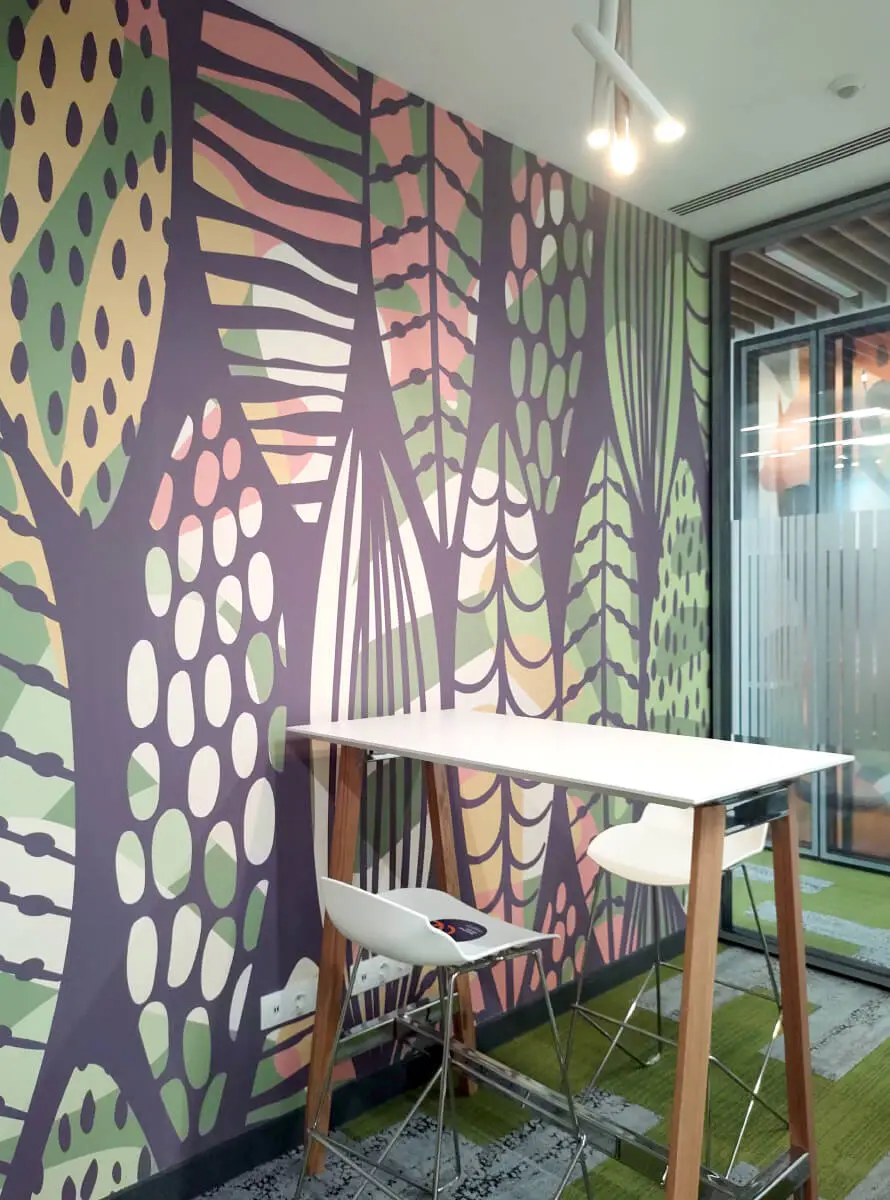 A custom wallpaper we designed for one of the meeting rooms in the VMware offices.