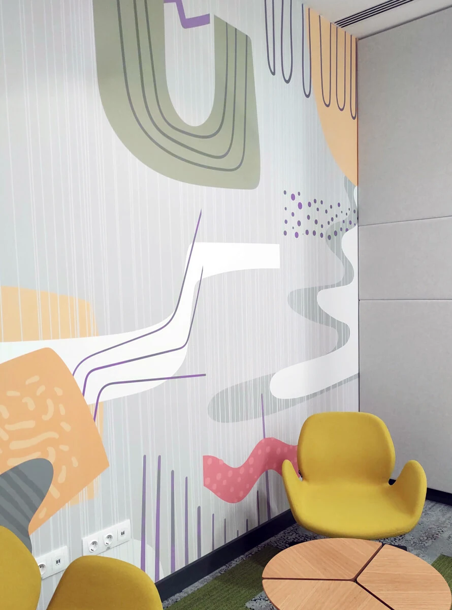 A custom wallpaper we designed for one of the meeting rooms in the VMware offices.