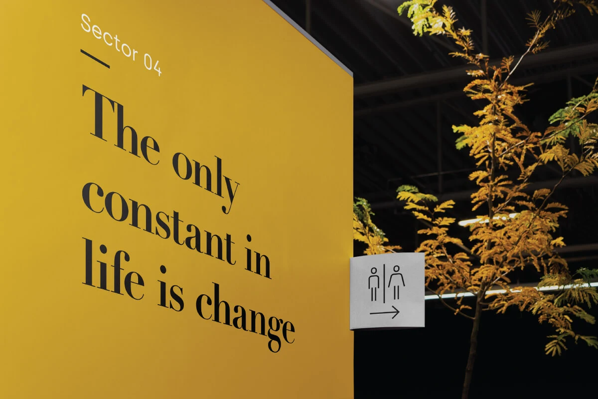 Custom inspirational quote on a wall part of the branding of an office.