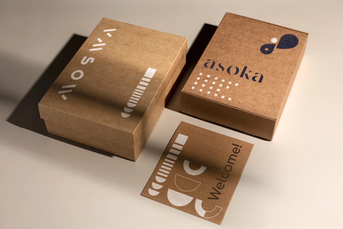 Branded gift box with custom logo print for employer branding.